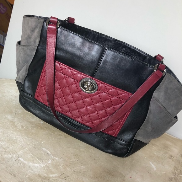 Coach Handbags - COACH BAG BLACK MAROON QUILT ONE SIZE